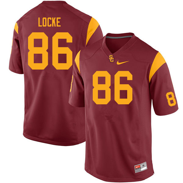 Men #86 Chase Locke USC Trojans College Football Jerseys Sale-Cardinal